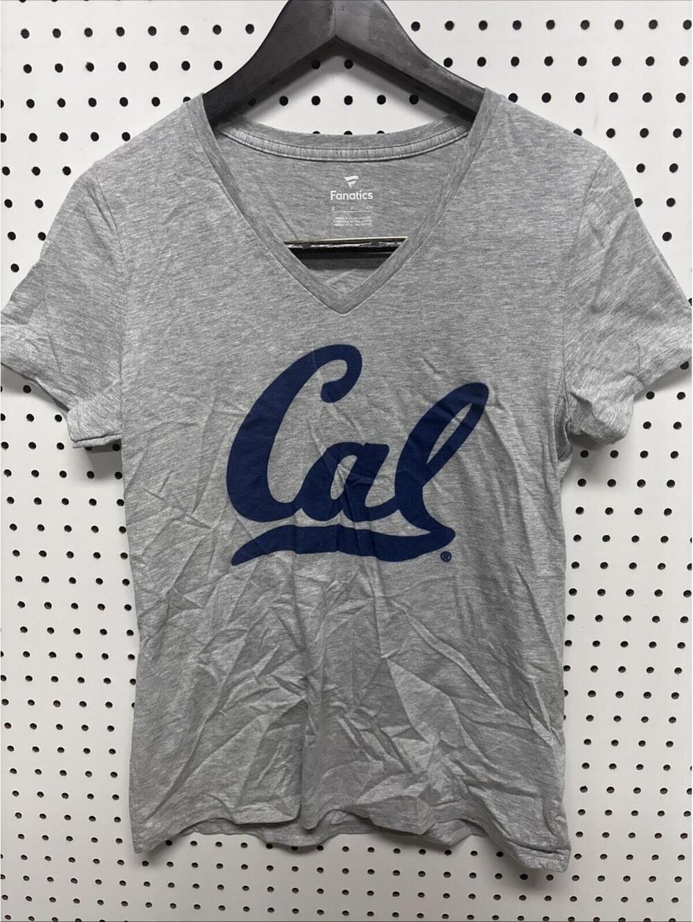 Fanatics Women's Gray Cal Bears Team Logo V-Neck T-Shirt